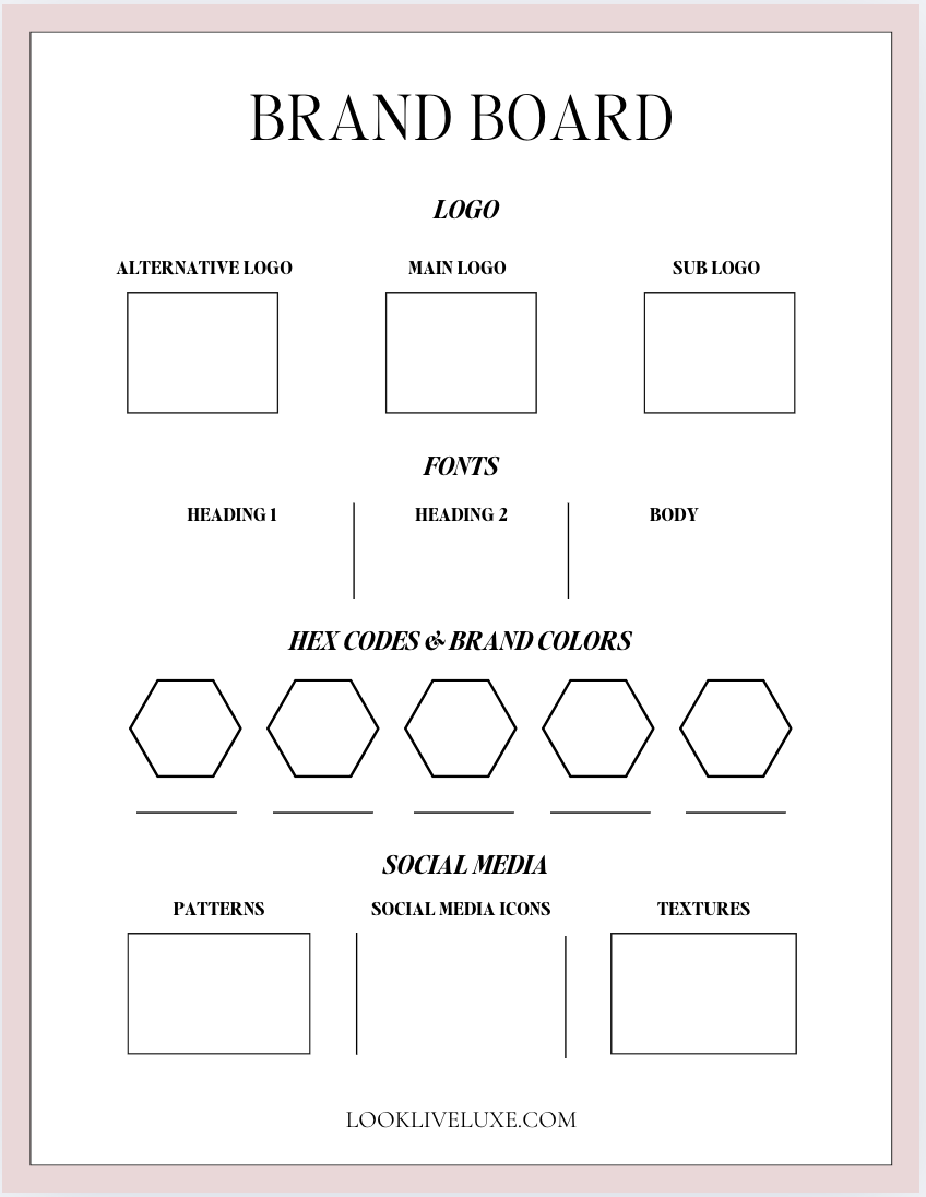 Luxe Branding Planner Workbook